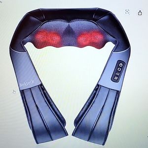 Nekteck Shiatsu Neck Back Massager Heat Black Electric Home Office Car New w/box